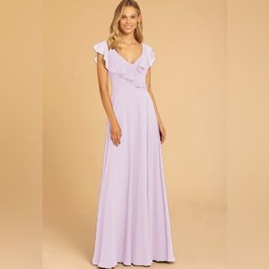 Hayley Paige Occasions 52010 Bridesmaid Gown Lilac Chiffon Dress